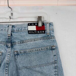 Vintage Tommy Hilfiger Jeans Men 33x30 Blue Flag Patch Embroiderd Logo Baggy Y2K